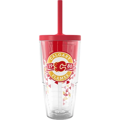 Gobelet classique Tervis Calgary Flames Shatter de 24 oz avec couvercle à paille