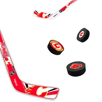 The Sports Vault Calgary Flames Mini Hockey Stick & Foam Puck Eight-Piece Set