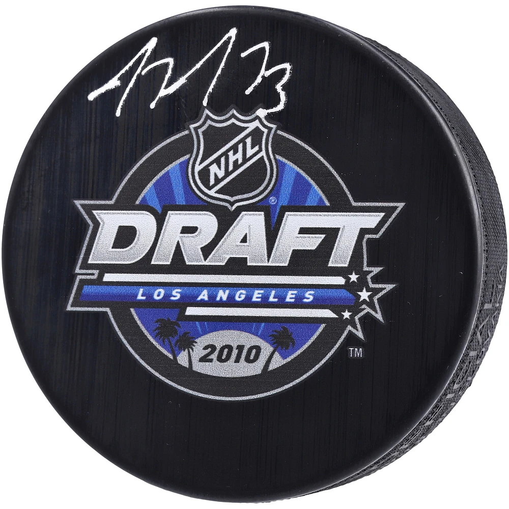 Tyler Toffoli Calgary Flames Autographed 2010 NHL Draft Logo Hockey Puck