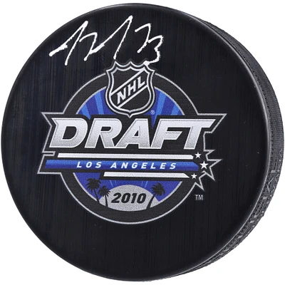 Tyler Toffoli Calgary Flames Autographed 2010 NHL Draft Logo Hockey Puck