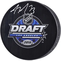 Tyler Toffoli Calgary Flames Autographed 2010 NHL Draft Logo Hockey Puck