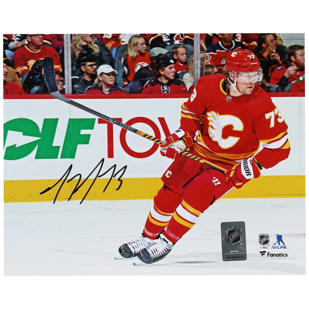 Tyler Toffoli Calgary Flames Autographed 8" x 10" Red Jersey Skating Photograph