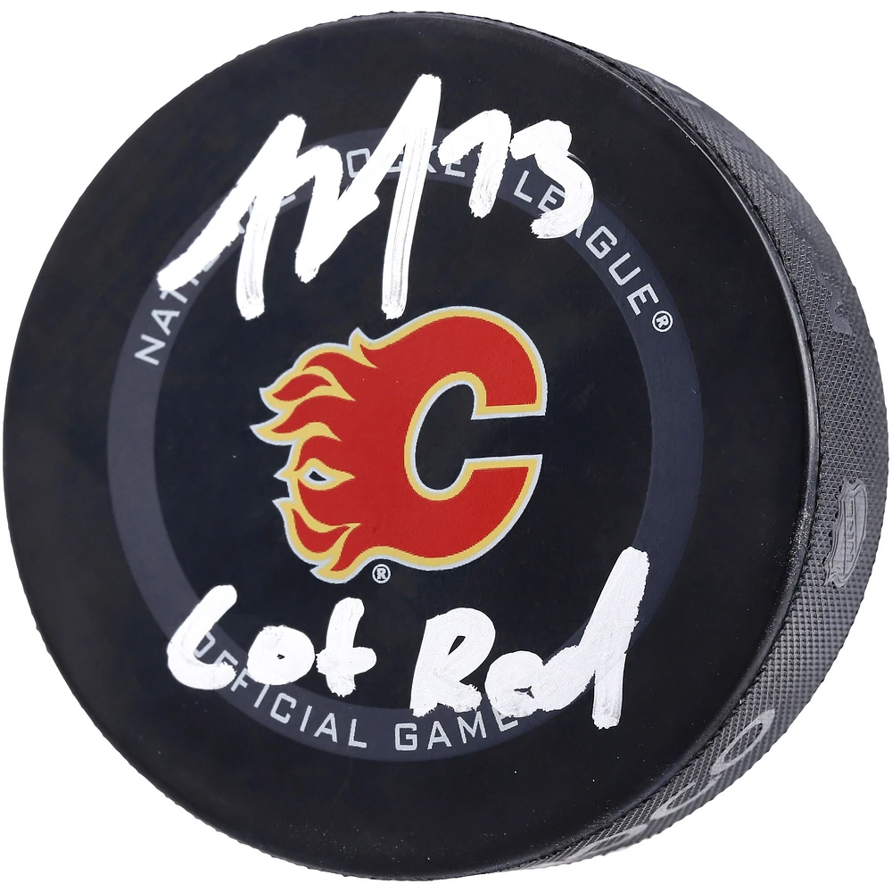 Tyler Toffoli Calgary Flames Rondelle de jeu officielle autographiée avec inscription "C of Red"