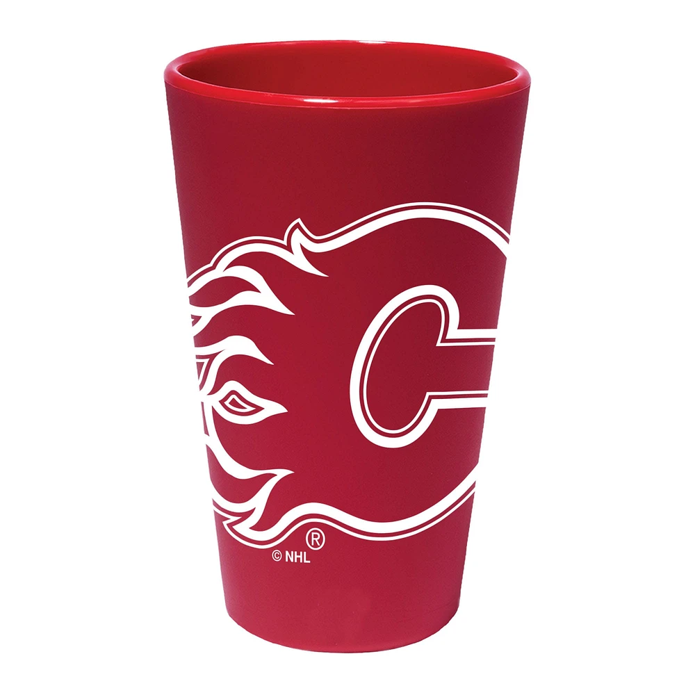 WinCraft Flames de Calgary 16oz. Verre à pinte en silicone couleur équipe