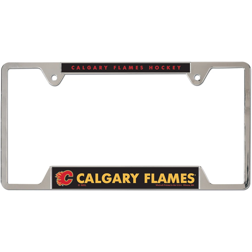 Cadre de plaque d'immatriculation en métal chromé WinCraft Calgary Flames