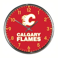 Horloge murale chromée WinCraft Calgary Flames