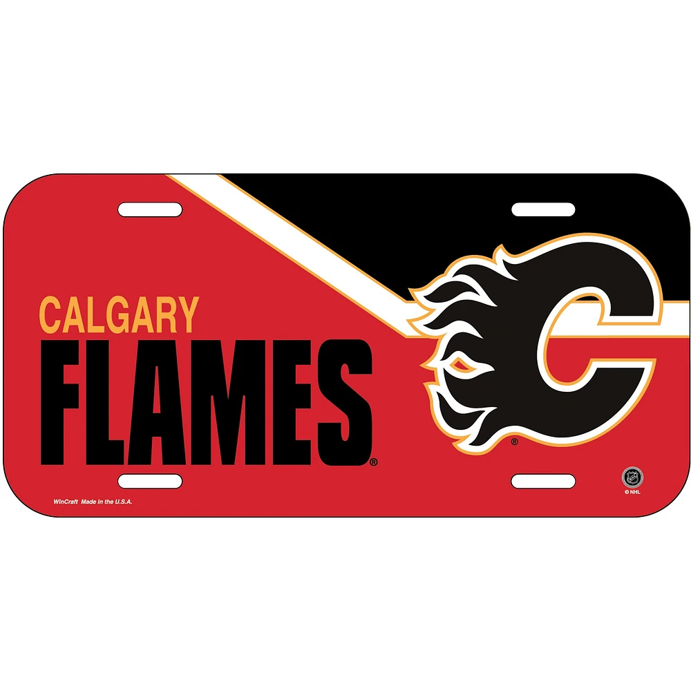 Plaque d'immatriculation en plastique WinCraft Calgary Flames Team