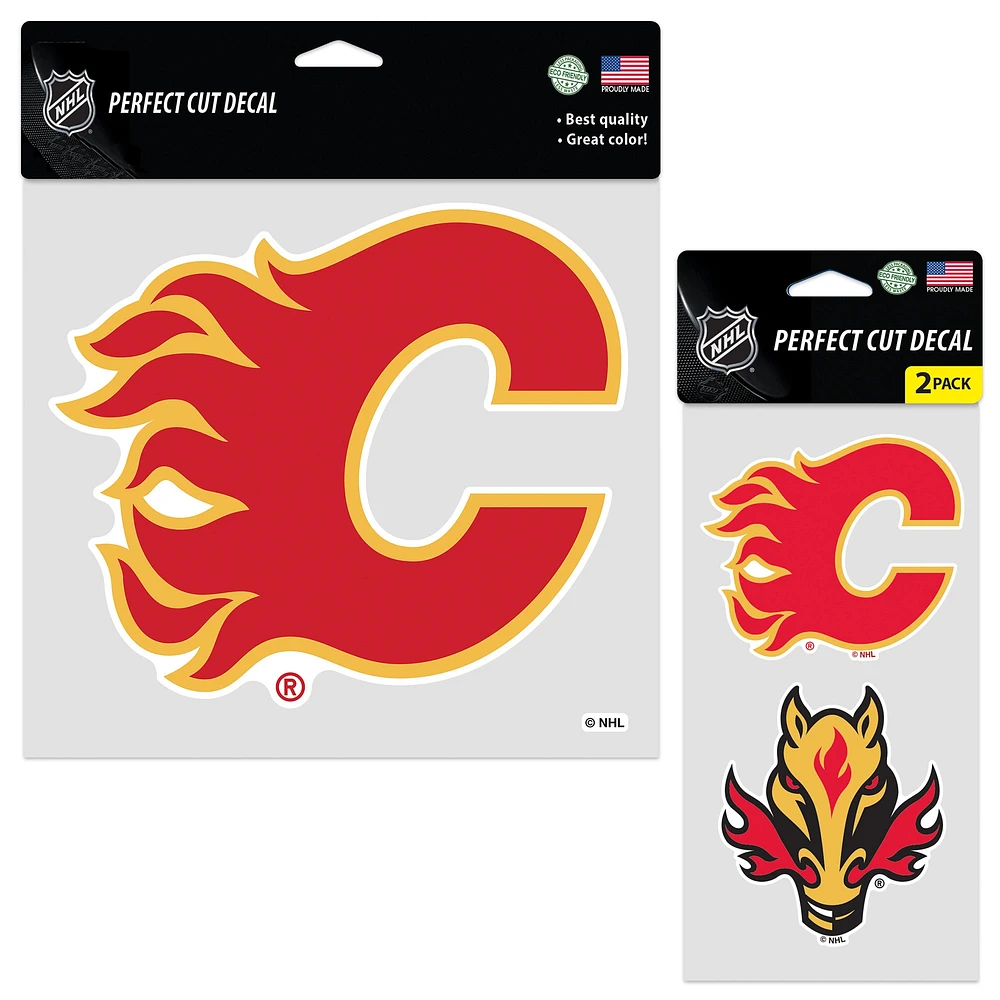 WinCraft Calgary Flames Three-Pack Perfect Cut Decal Sheet