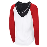 Women's G-III 4Her by Carl Banks  White Calgary Flames VIP Raglan Long Sleeve Hoodie T-Shirt