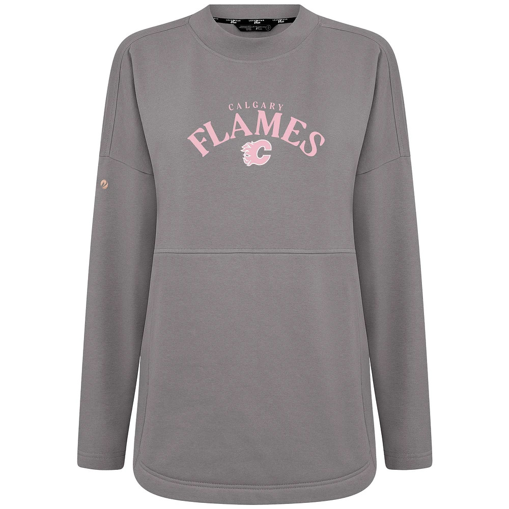 Women's Levelwear Calgary Flames Mother's Day Beaudry Arched Pullover Sweatshirt