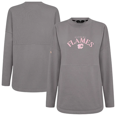 Women's Levelwear Calgary Flames Mother's Day Beaudry Arched Pullover Sweatshirt