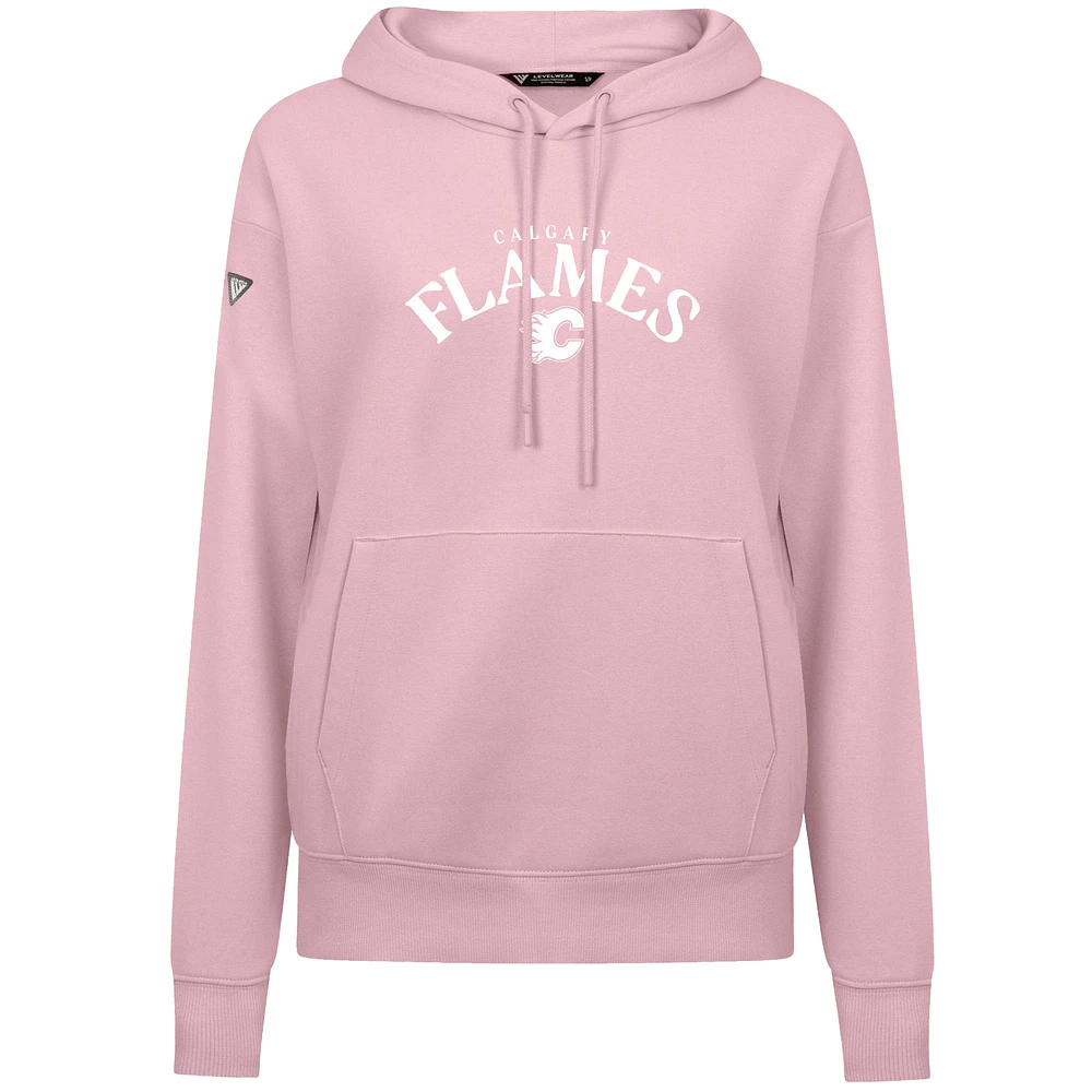 Women's Levelwear  Light Pink Calgary Flames Mother's Day Adorn Pullover Hoodie