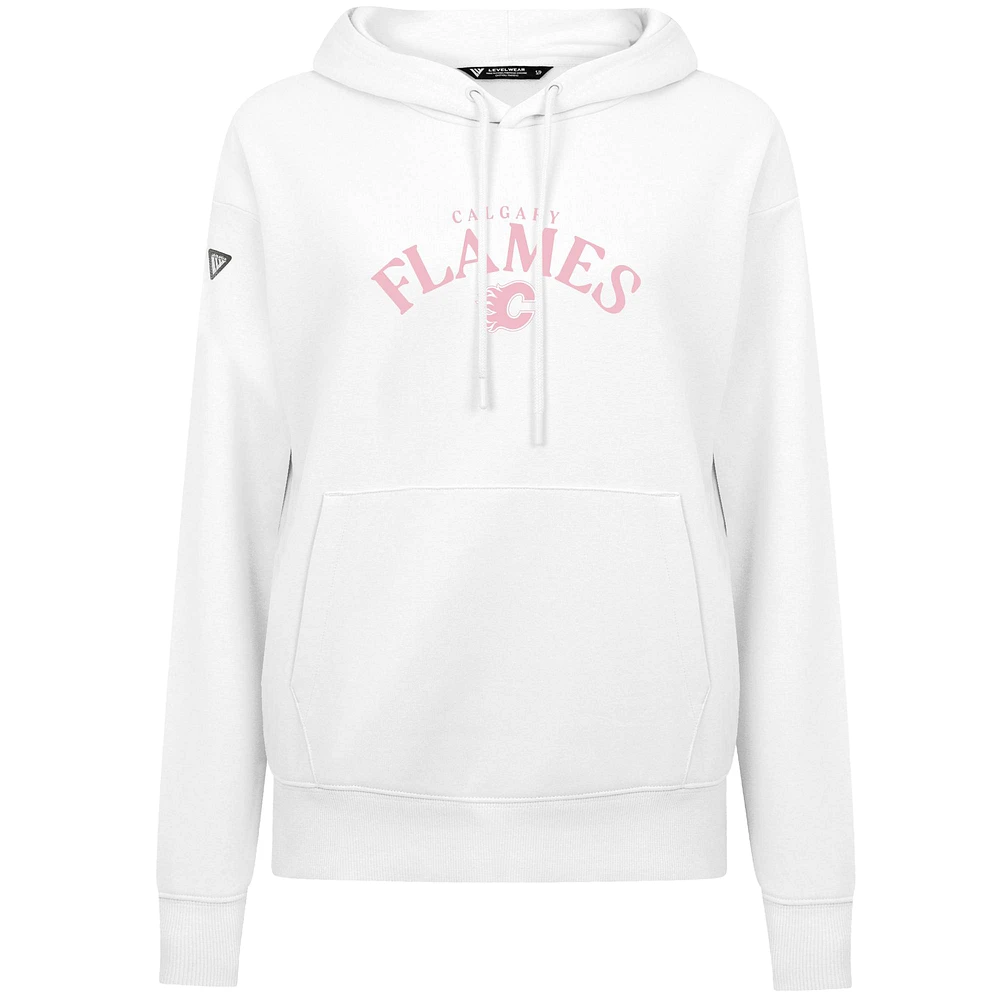 Sweat à capuche blanc pour femme Calgary Flames Adorn la fête des mères Levelwear