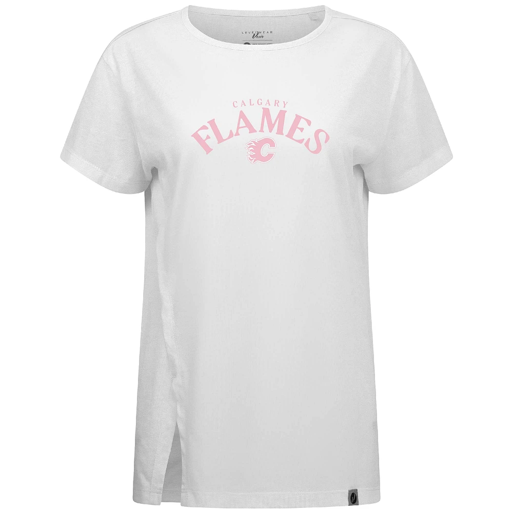 Women's Levelwear  White Calgary Flames Mother's Day Influx T-Shirt