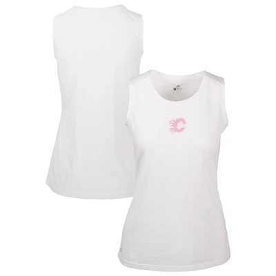 Débardeur blanc pour femme avec logo Macy Core la fête des mères Flames de Calgary Levelwear