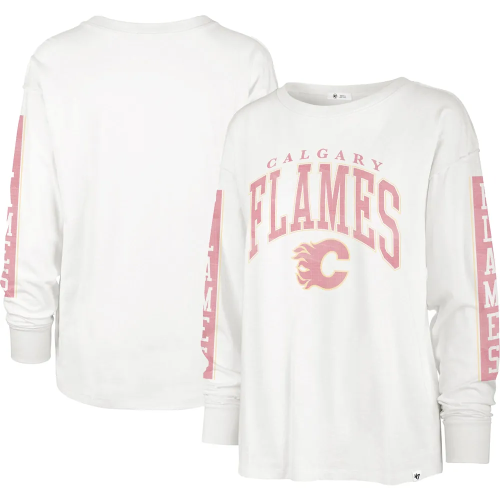 T-shirt à manches longues pour femme '47 Cream Calgary Flames Statement