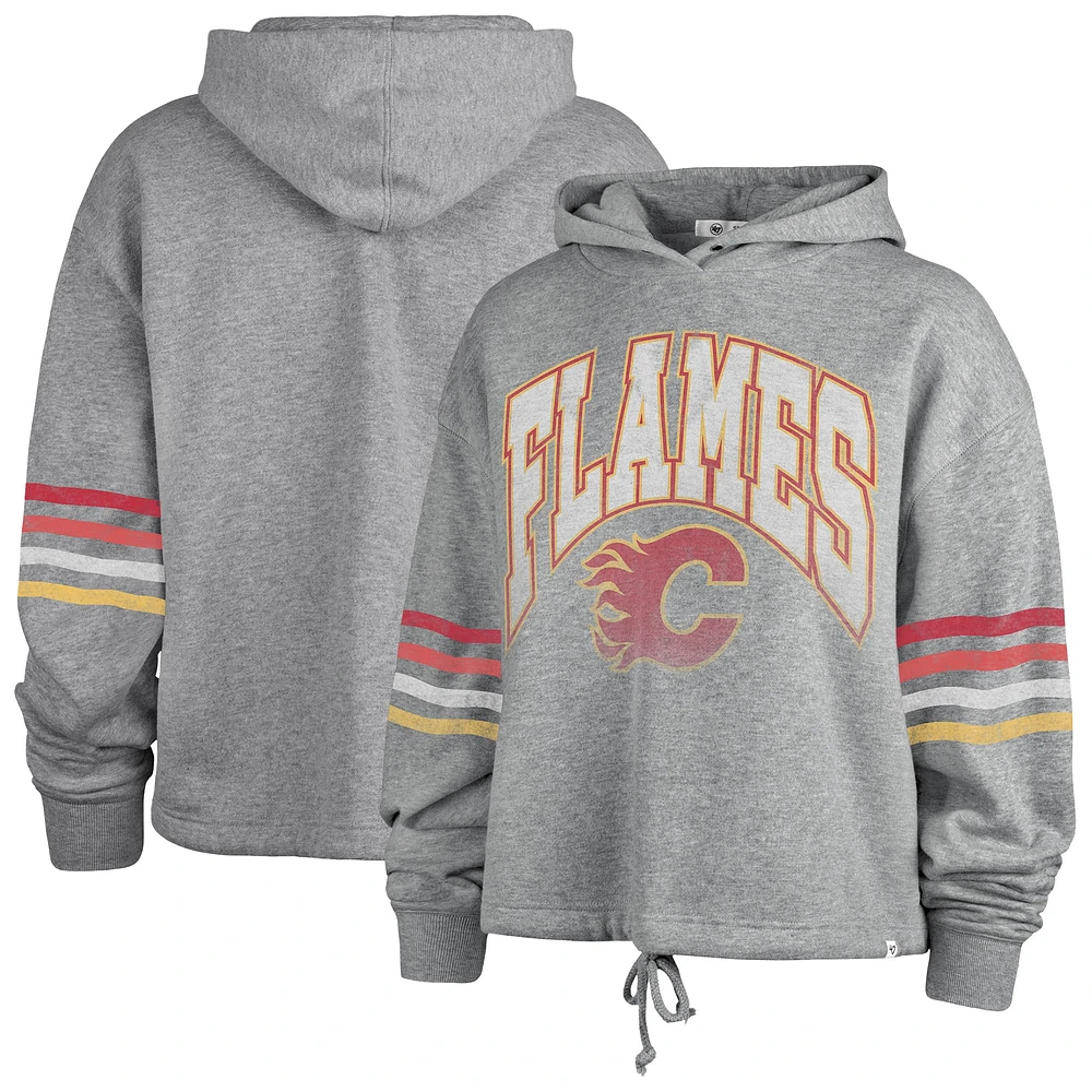 Women's '47 Heather Gray Calgary Flames Bennett Pullover Hoodie