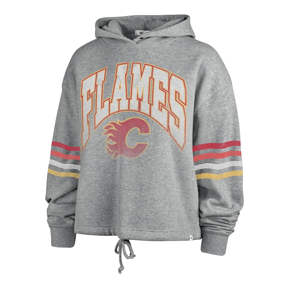 Women's '47 Heather Gray Calgary Flames Bennett Pullover Hoodie