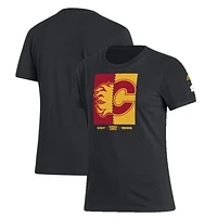 T-shirt noir adidas Calgary Flames Reverse Retro 2.0 pour femme