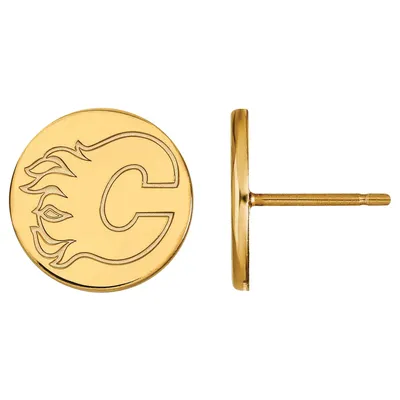 Calgary Flames Women's Gold Plated XS Post Earrings