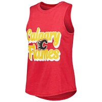 Women's Concepts Sport Heather Red/Heather Black Calgary Flames Meter Muscle Tank Top & Pants Sleep Set