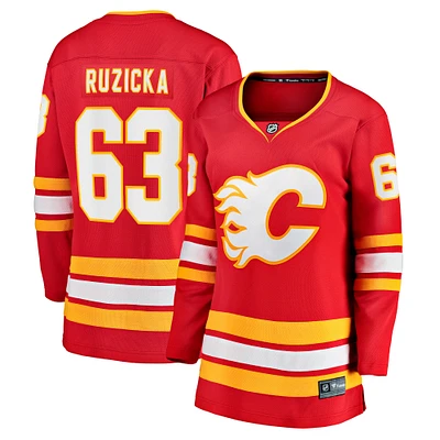 Maillot de joueur échappé à domicile des Fanatics Adam Ruzicka Flames Calgary, rouge, pour femmes