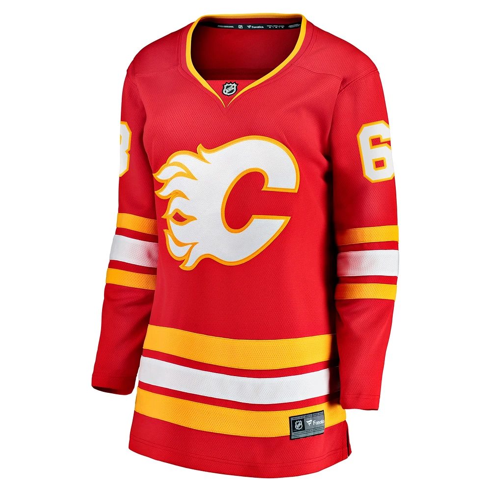 Fanatics féminins Adam Ruzicka, joueur échappé à domicile des Flames de Calgary, rouge - Maillot