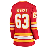 Fanatics féminins Adam Ruzicka, joueur échappé à domicile des Flames de Calgary, rouge - Maillot