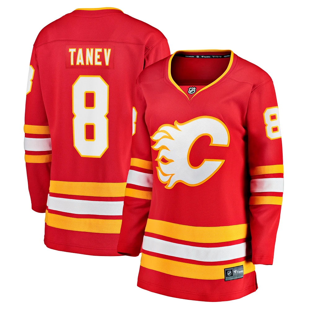 Fanatiques féminines de marque Christopher Tanev Red Calgary Flames Home Breakaway - Maillot joueur