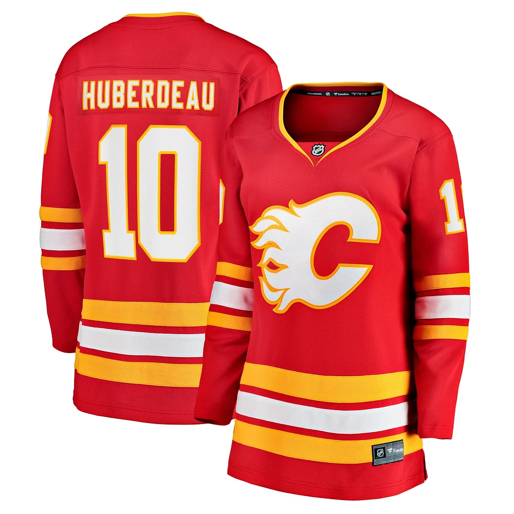 Fanatiques féminins Jonathan Huberdeau rouge échappée à domicile des Flames de Calgary - Maillot joueur