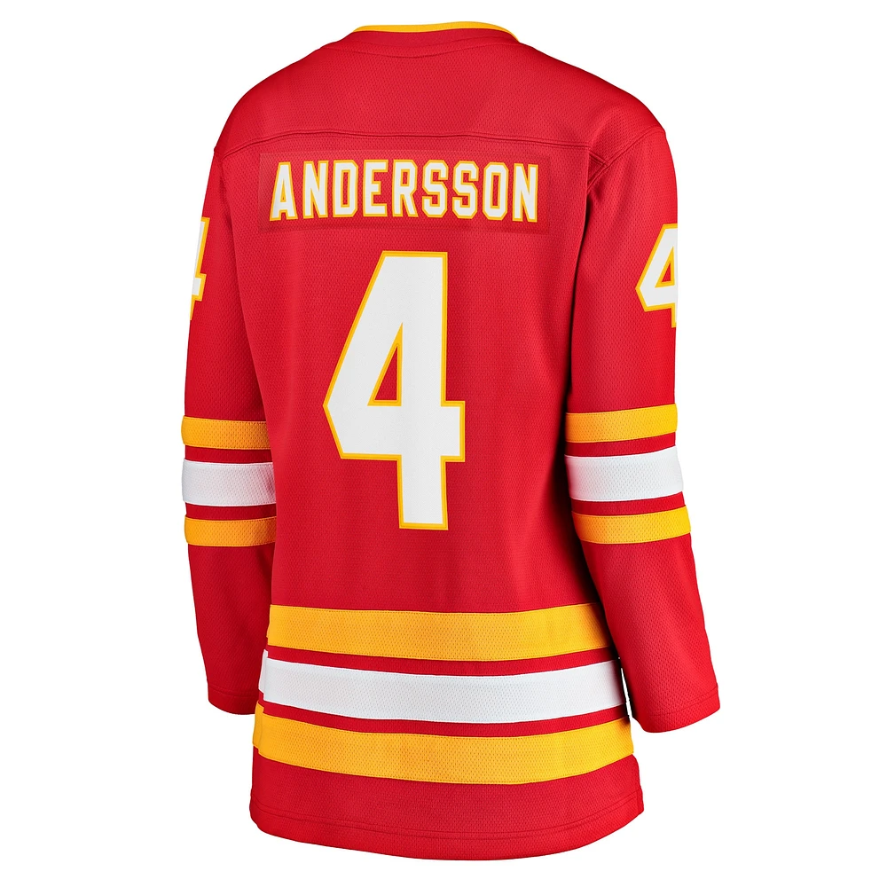 Women's Fanatics Rasmus Andersson Red Calgary Flames Home Team Breakaway Player Jersey