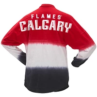 Women's Fanatics Red/Black Calgary Flames Ombre Long Sleeve T-Shirt