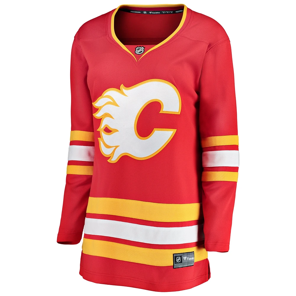 Maillot d'échappée à domicile Fanatics rouge des Flames de Calgary pour femmes