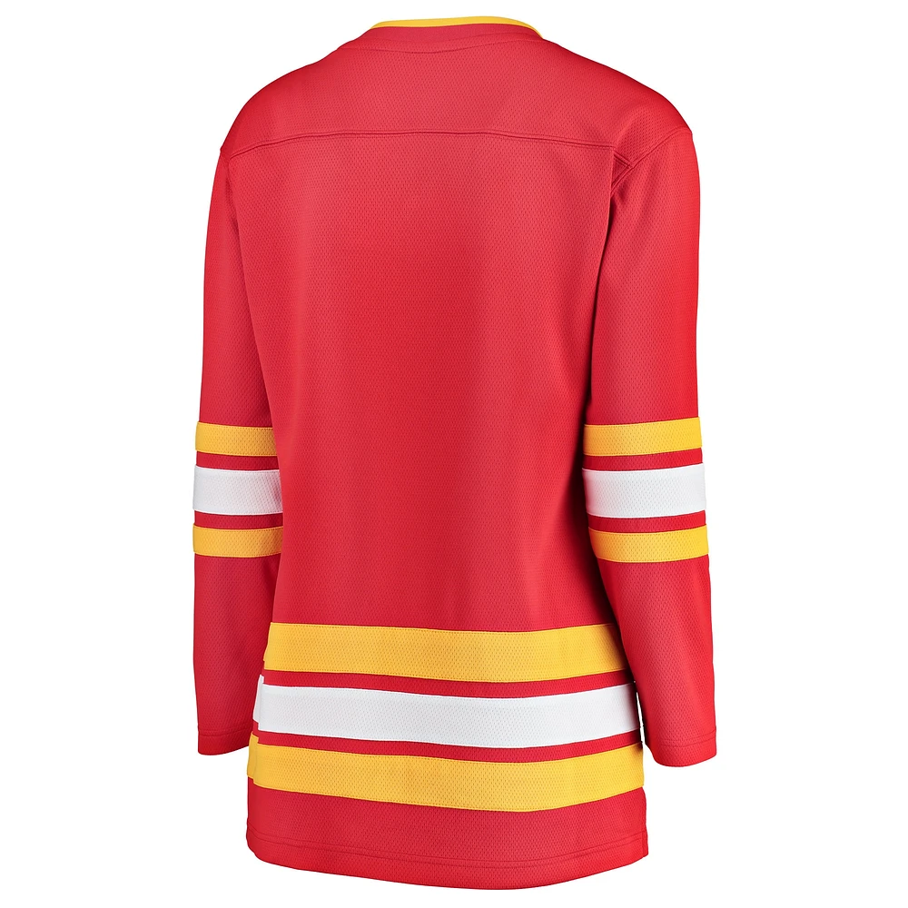 Maillot d'échappée à domicile Fanatics rouge des Flames de Calgary pour femmes