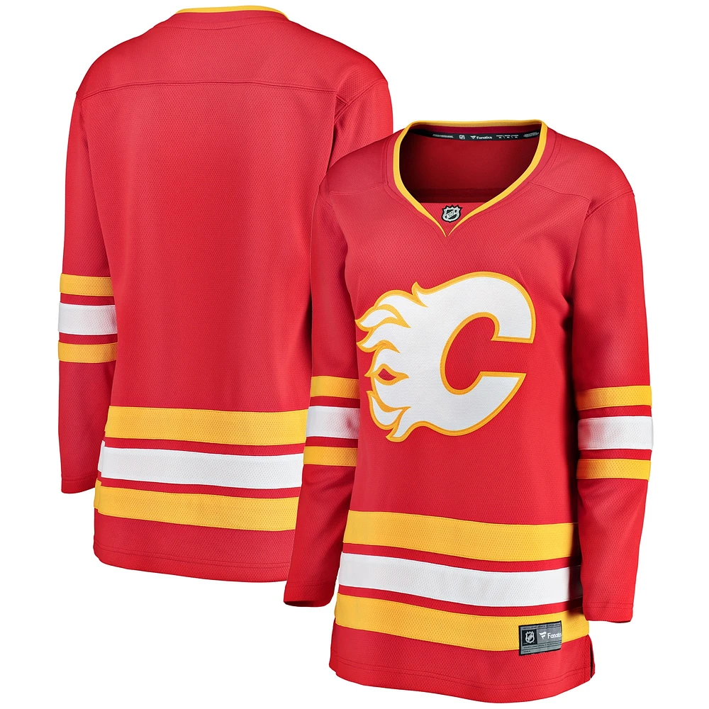 Maillot d'échappée à domicile Fanatics rouge des Flames de Calgary pour femmes