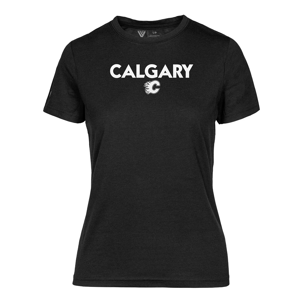 Women's Levelwear  Black Calgary Flames Maddox City Capsule T-Shirt