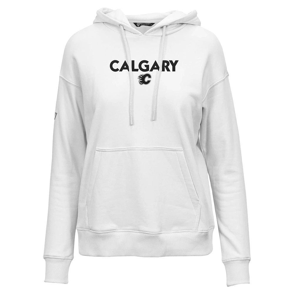 Women's Levelwear  White Calgary Flames Adorn City Capsule Pullover Hoodie