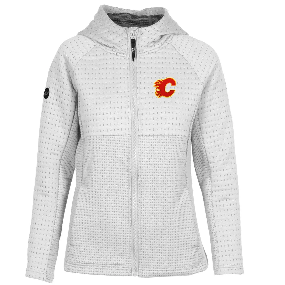Men's Antigua White Calgary Flames Victory Pullover Sweatshirt Size: Extra Large