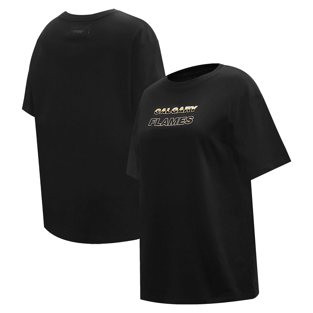 T-shirt carré noir Pro Standard des Flames de Calgary pour femmes