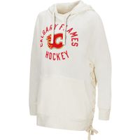 Women's Touch Cream Calgary Flames Weekend - Raglan Pullover Hoodie