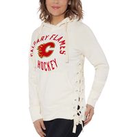 Women's Touch Cream Calgary Flames Weekend - Raglan Pullover Hoodie