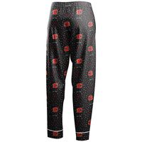 Women's WEAR by Erin Andrews Black Calgary Flames Long Sleeve Button-Up Shirt & Pants - Sleep Set