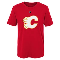 T-shirt rouge avec nom et numéro des Flames de Calgary pour jeune Jacob Markstrom