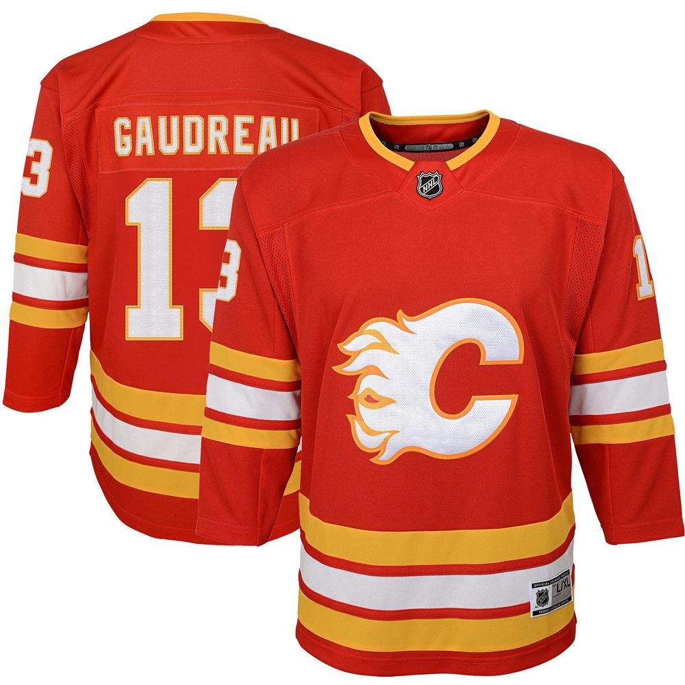 Outerstuff Youth Boys Johnny Gaudreau Red Calgary Flames 2020/21 Alternate  Premier Player Jersey