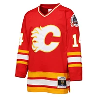 Maillot de joueur retraité la ligne bleue 198/89 des Flames Calgary Mitchell & Ness Theoren Fleury rouge