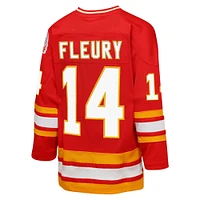 Maillot de joueur retraité la ligne bleue 198/89 des Flames Calgary Mitchell & Ness Theoren Fleury rouge