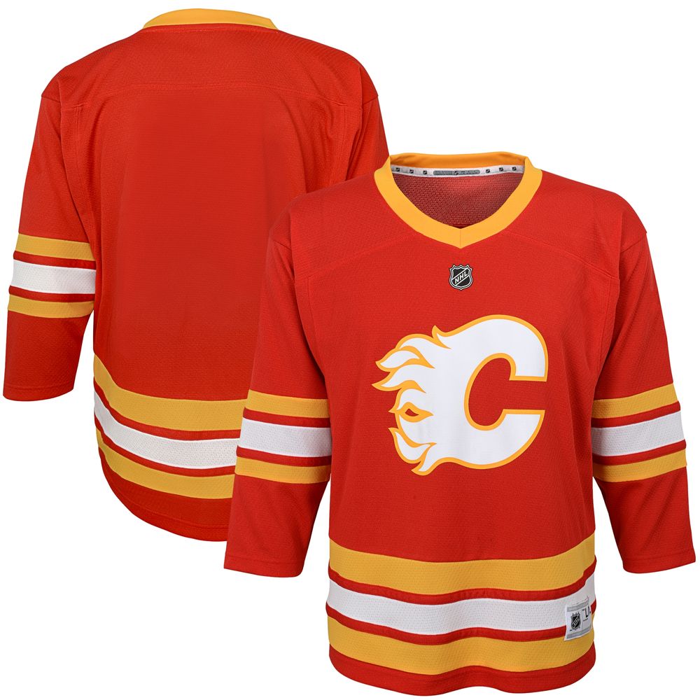 Youth Red Calgary Flames Home Replica Blank Jersey