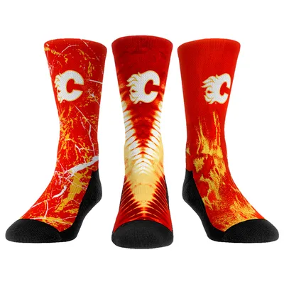 Calgary Flames for Bare Feet Youth 2-Pack Team Quarter-Length Socks