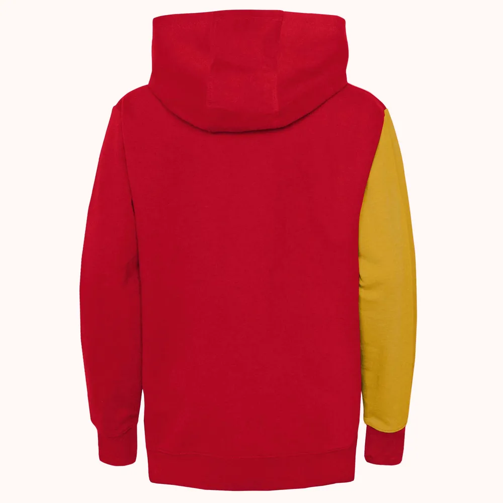 Youth Yellow/Red Calgary Flames Unrivaled - Pullover Hoodie