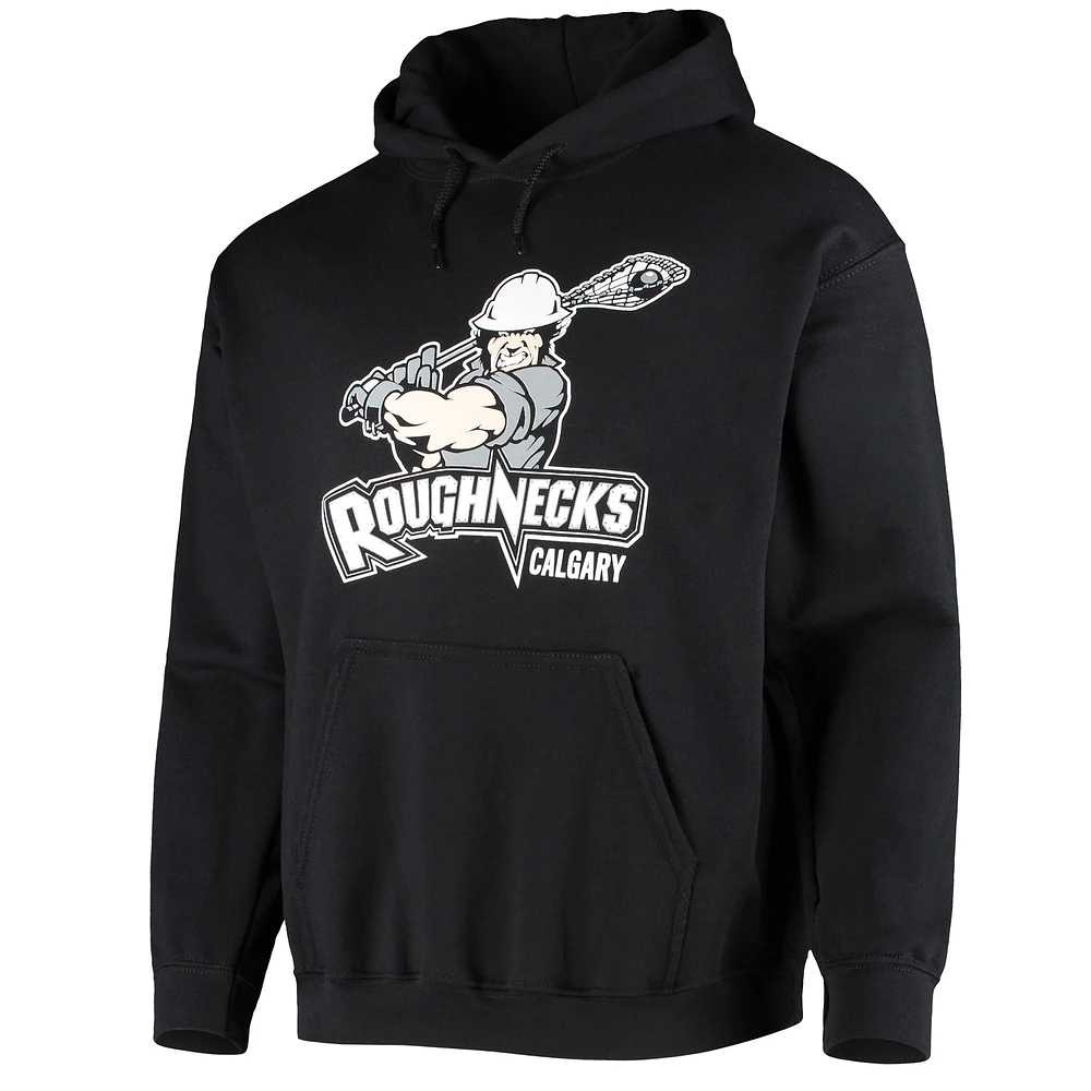 Men's Black Calgary Roughnecks Solid Pullover Hoodie